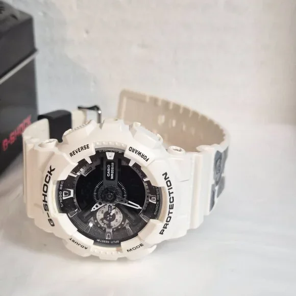 Casio G Shock White with Rose print on band